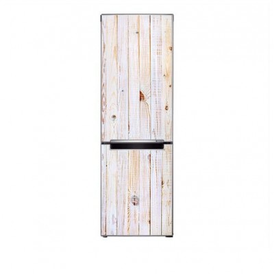 streep Overblijvend Tien White Wash houten planken koel-vriescombinatie koelkast sticker kopen? -  Stickermaster