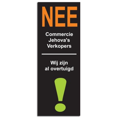 Nee geen colportage Sticker Wij zijn al overtuigd - 2