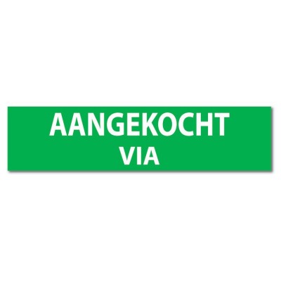 Makelaardij sticker Aangekocht via - 1