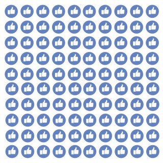Facebook nieuwe Like 2x2cm set 100 stuks ronde stickers - 1