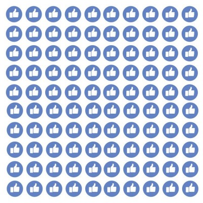 Facebook nieuwe Like 2x2cm set 100 stuks ronde stickers - 1
