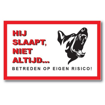 Hij slaapt, niet altijd sticker - 1 Hij slaapt, niet altijd sticker - 1