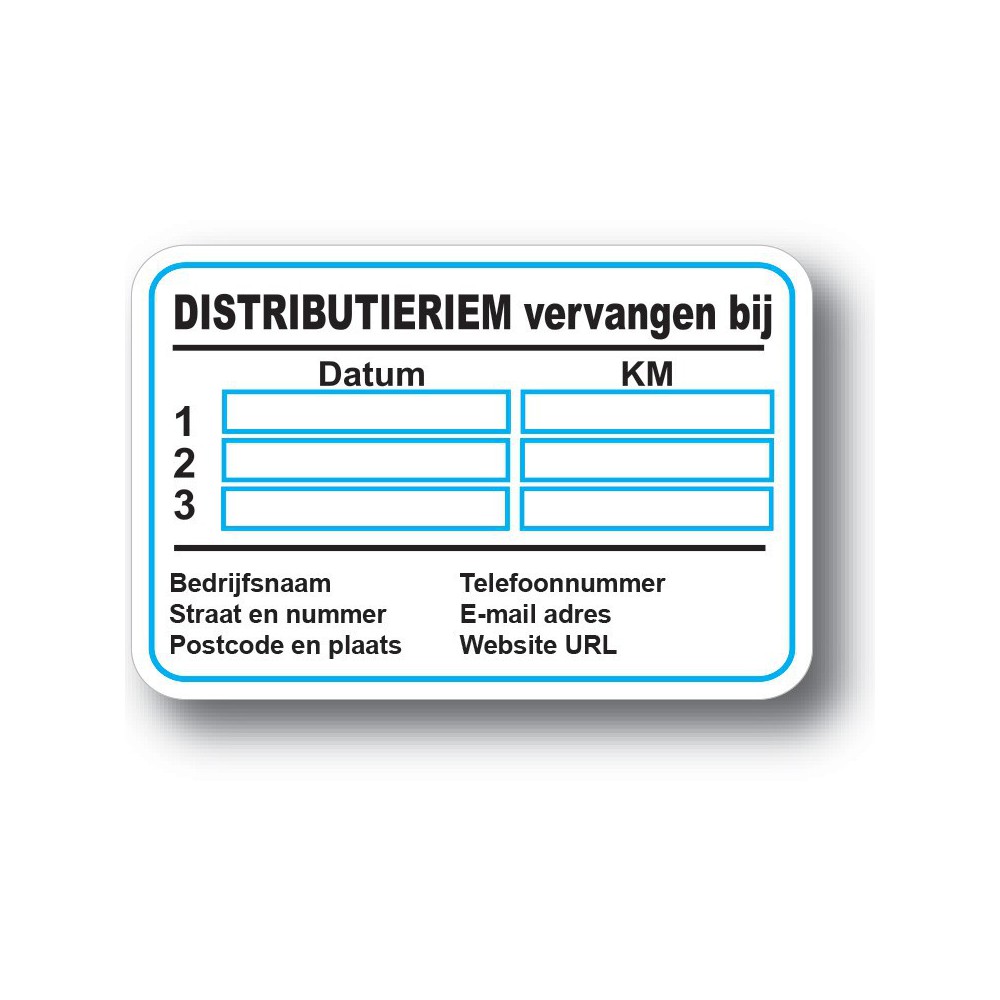 Distributieriem Service Onderhoud stickers - 1