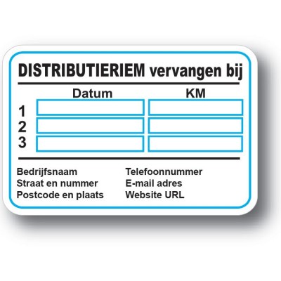 Distributieriem Service Onderhoud stickers - 1