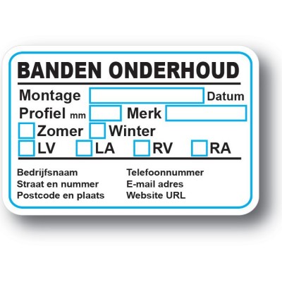 Banden Service Onderhoud stickers - 1