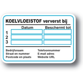 Koelvloeistof Service Onderhoud stickers - 1
