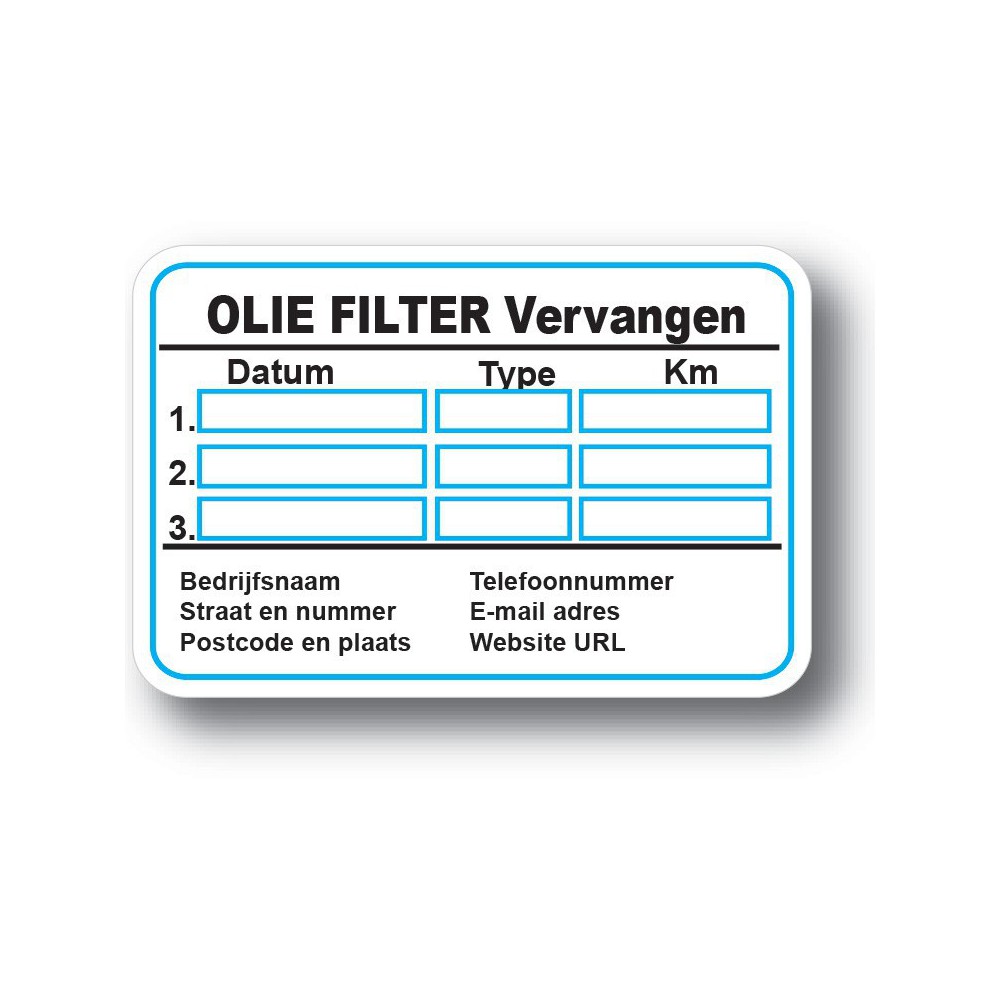 Olie Filter Service Onderhoud stickers - 1