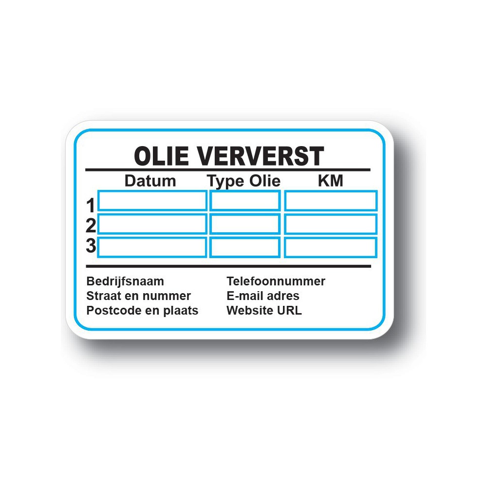 Olie Verversen Service Onderhoud stickers - 1