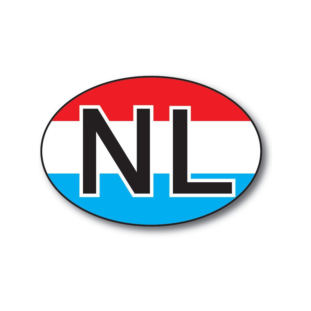 NL sticker achtergrond vlag NL letters zwart wit - 1