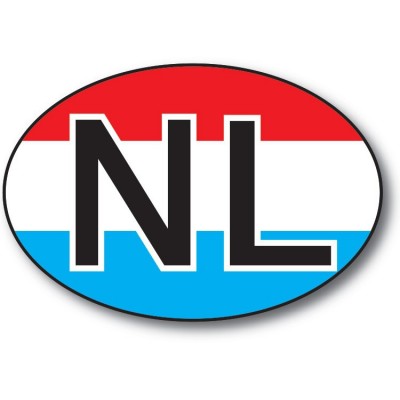 NL sticker achtergrond vlag NL letters zwart wit - 1