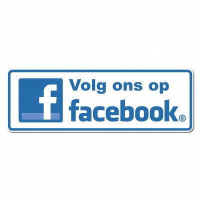 Facebook Sticker volg ons type 2 - Set van 4 stuks - 1