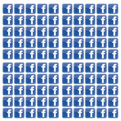 Facebook F 2x2cm set 100 stuks Vierkante stickers - 1