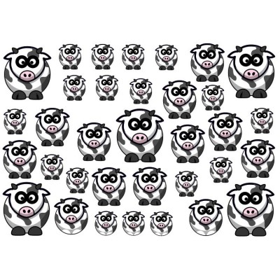 Koeien Zwart Fiets stickers - 1