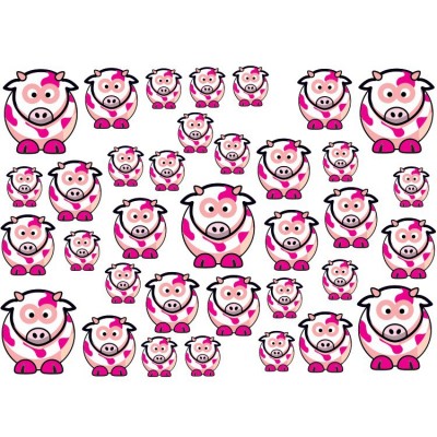 Koeien Roze Fiets stickers  - 1
