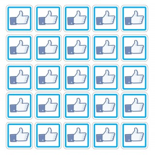 Facebook Like 5x5 set van 50 stuks vierkant - 1
