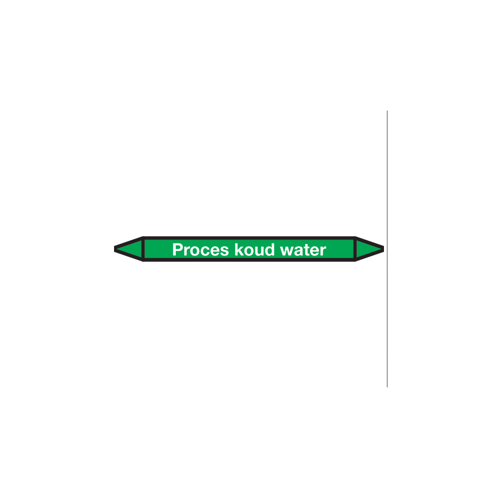 Proceso agua fría Etiqueta de pictograma Marcado de tuberías - 1