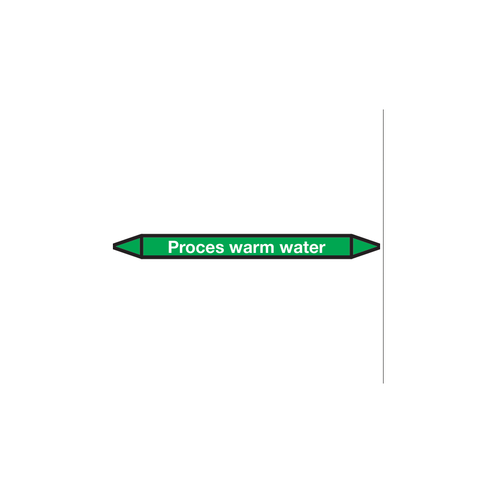 Agua caliente de proceso Etiqueta de pictograma Marcado de tuberías - 1