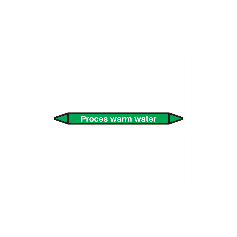 Want to buy a process hot water pictogram sticker? Pipe marking