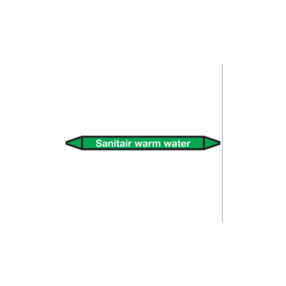 Piktogrammaufkleber für Warmwasser, Rohrkennzeichnung - 1