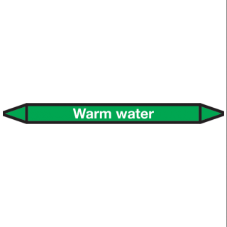 Piktogrammaufkleber für Warmwasser. Rohrkennzeichnung - 1