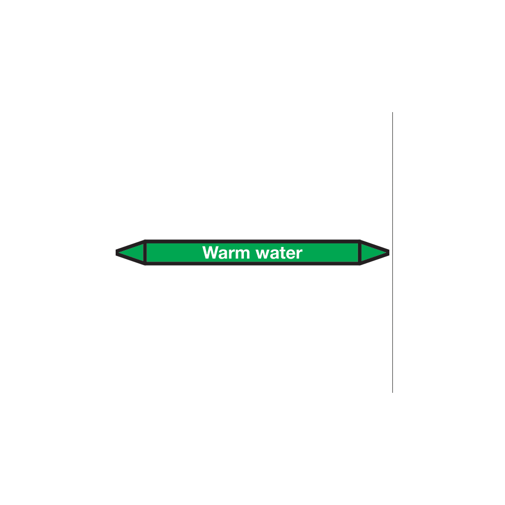 Piktogrammaufkleber für Warmwasser. Rohrkennzeichnung - 1