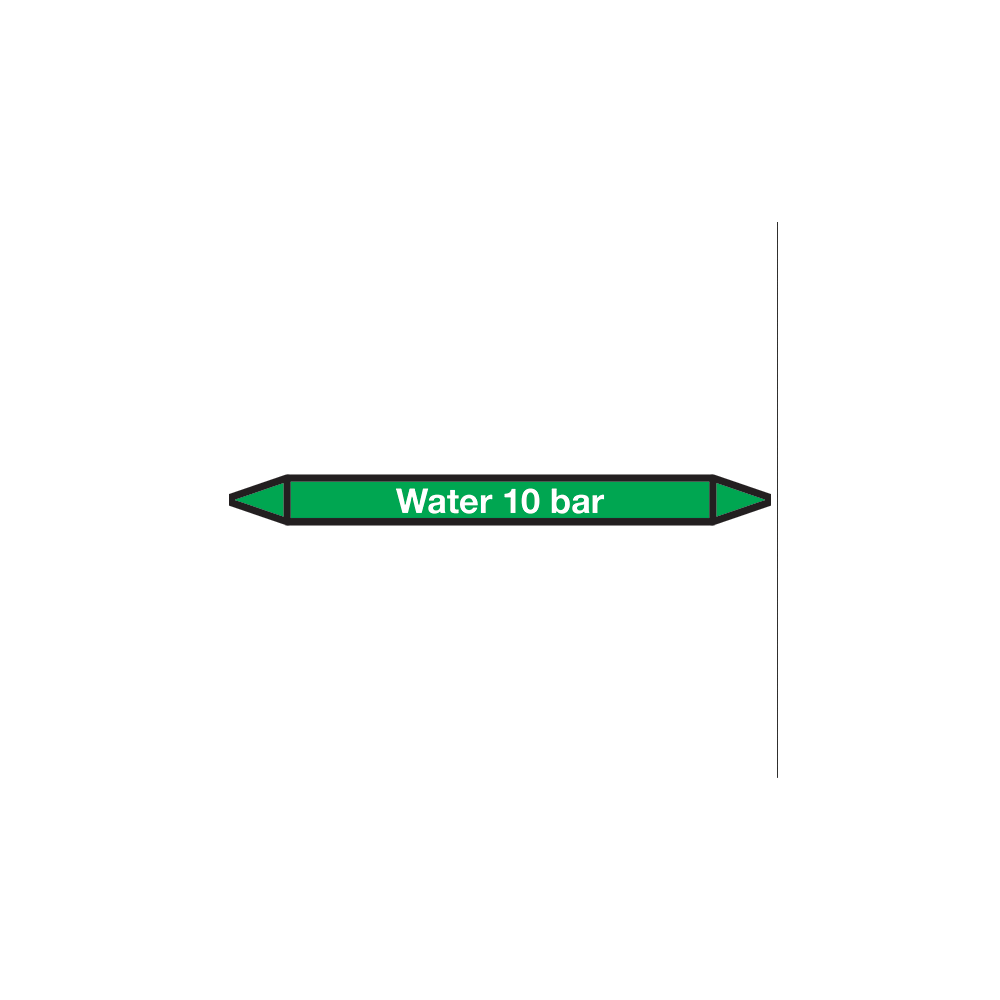 Wasser-10-bar-Piktogrammaufkleber Rohrmarkierung - 1
