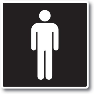 Männer-Toilettenaufkleber Schwarz Weiß - 1