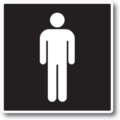 Man toilet sticker Zwart Wit - 1 Man toilet sticker Zwart Wit - 1