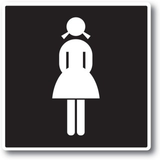Lady toilet sticker zwart wit - 1
