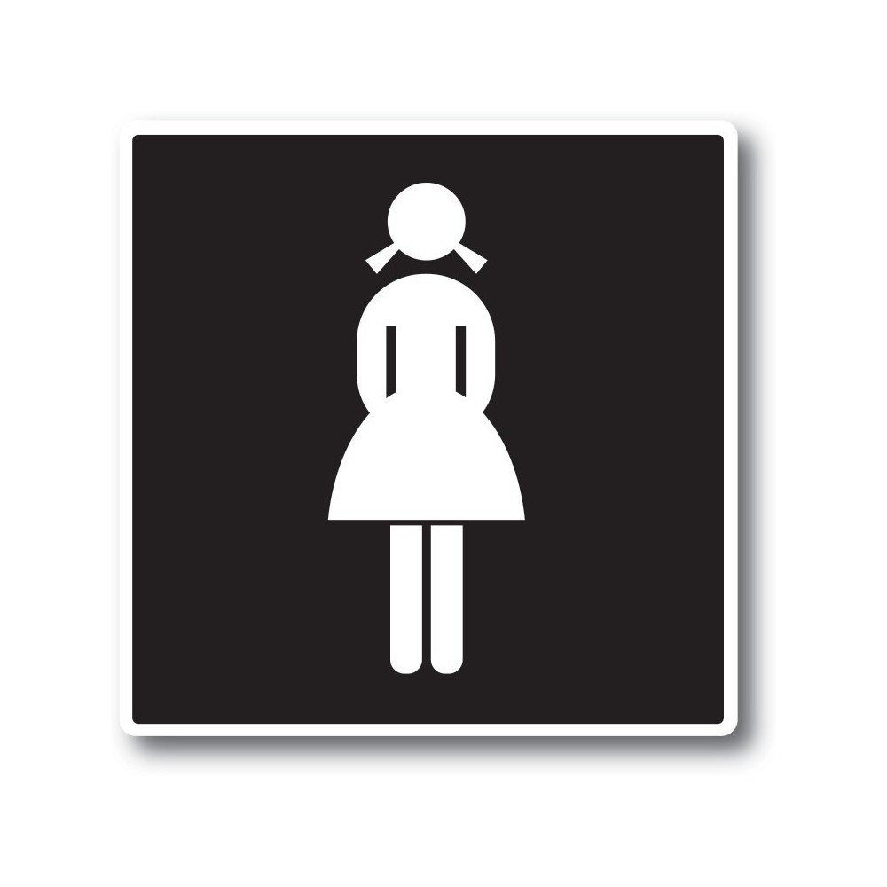 Lady toilet sticker zwart wit - 1