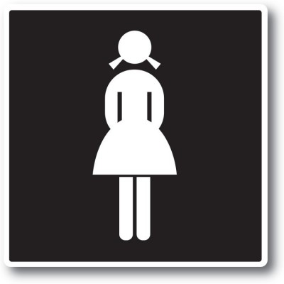 Lady toilet sticker zwart wit - 1 Lady toilet sticker zwart wit - 1