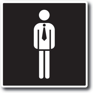 Gentleman toilet sticker zwart wit - 1