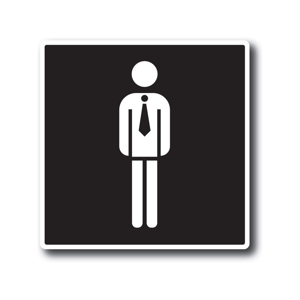 Gentleman toilet sticker zwart wit - 1