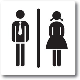 Vrouw man toilet sticker - 1