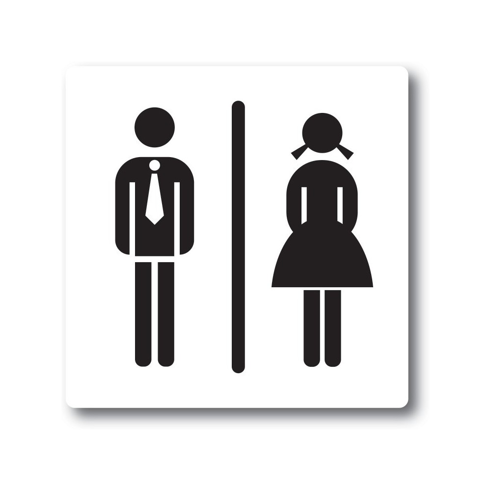 Vrouw man toilet sticker - 1