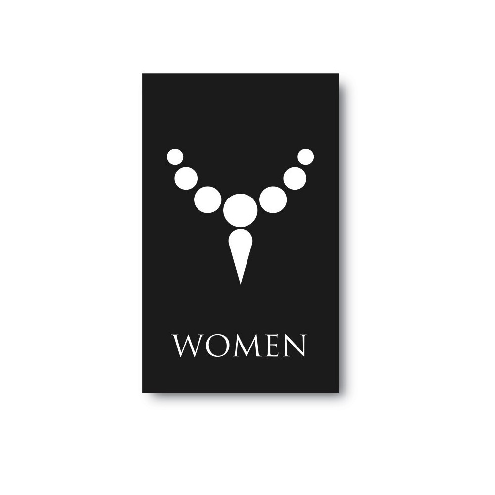 Toilet sticker women ketting zwart - 1