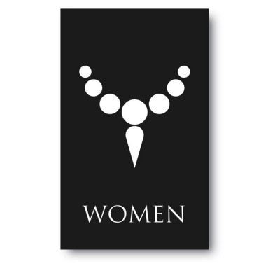 Toilet sticker women ketting zwart - 1