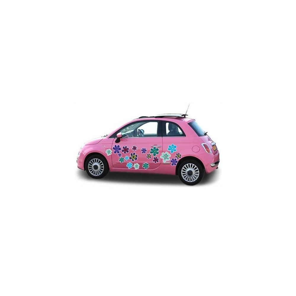 Cheerful car flower sticker - 1