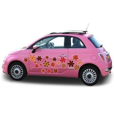 Herfst auto bloemensticker - 1