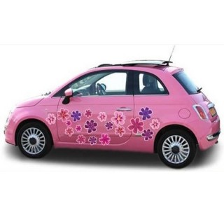 Pink Flowers auto bloemenstickers - 1