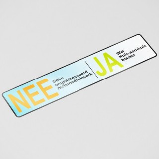 Luxe Nee Ja sticker brievenbus chroom - 1