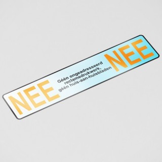Luxe Nee Nee sticker brievenbus chroom - 1