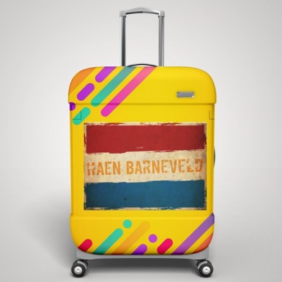 Eigen naam grunge vlag koffersticker - 1