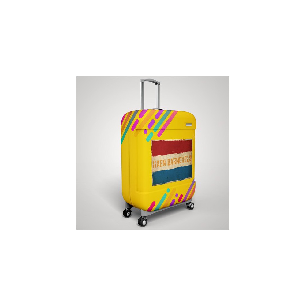 Kofferaufkleber mit eigenem Namen, Grunge-Flagge - 2