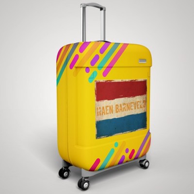 Eigen naam grunge vlag koffersticker - 2