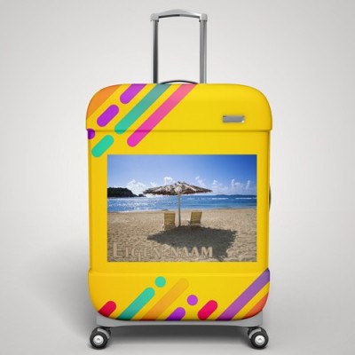 Eigen naam strand koffer stickers - 1