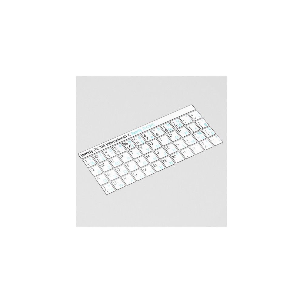 QWERTY & AZERTY Toetsenbord letters - Wit - 1