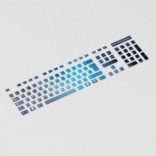 Blauw Zwart toetsenbordstickers - 1