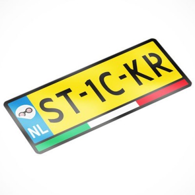 Vlag Italië Kenteken Sticker - 1