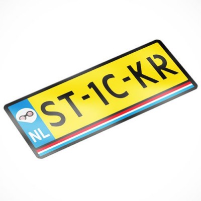 Vlag Nederland Kenteken Sticker - 1